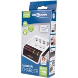 Ansmann Comfort Smart Pilas de uso doméstico USB, Cargador blanco/Negro, Níquel-metal hidruro (NiMH), AA, AAA