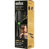 Braun Satin Hair 7 Adulto Cepillo paleta para el pelo Negro 1 pieza(s) negro/Verde, Adulto, Cepillo paleta para el pelo, Negro, Monocromo, 235 mm, 68 mm