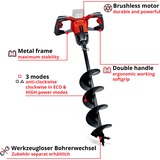 EINHELL GP-EA 18/150 Li BL - Solo, Taladro para tierra rojo