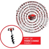 EINHELL Taladro de tierra profesional a batería GP-EA 18/150 Li BL - Solo, 18 Voltios, Taladro para tierra rojo
