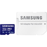 SAMSUNG PRO Plus MB-MD256SA/EU memoria flash 256 GB MicroSD UHS-I Clase 3, Tarjeta de memoria azul, 256 GB, MicroSD, Clase 3, UHS-I, 180 MB/s, 130 MB/s