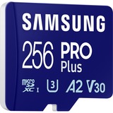 SAMSUNG PRO Plus MB-MD256SA/EU memoria flash 256 GB MicroSD UHS-I Clase 3, Tarjeta de memoria azul, 256 GB, MicroSD, Clase 3, UHS-I, 180 MB/s, 130 MB/s