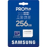 Samsung PRO Plus MB-MD256SA/EU memoria flash 256 GB MicroSDXC UHS-I Clase 3, Tarjeta de memoria azul, 256 GB, MicroSDXC, Clase 3, UHS-I, 180 MB/s, 130 MB/s