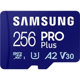 Samsung PRO Plus MB-MD256SA/EU memoria flash 256 GB MicroSD UHS-I Clase 3, Tarjeta de memoria azul, 256 GB, MicroSD, Clase 3, UHS-I, 180 MB/s, 130 MB/s