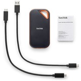 SanDisk Extreme PRO Portable 2000 GB Negro, Unidad de estado sólido negro/Naranja, 2000 GB, USB Tipo C, 3.2 Gen 2 (3.1 Gen 2), 2000 MB/s, Protección mediante contraseña, Negro