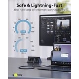 goobay Cable Ethernet USB-A 3.2 Gen1 conector > conector RJ-45, Adaptador de red negro/Plateado