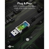 goobay Cable Ethernet USB-A 3.2 Gen1 conector > conector RJ-45, Adaptador de red negro/Plateado