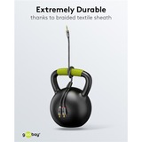 goobay Cable adaptador de audio Plus AUX 3,5mm jack > conector estéreo Cinch negro/Plateado