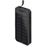goobay Powerbank de carga rápida para exteriores 20.000 mAh con solar, Banco de potencia negro