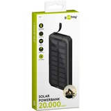 goobay Powerbank de carga rápida para exteriores 20.000 mAh con solar, Banco de potencia negro