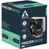 ARCTIC Freezer 8A CO Procesador Refrigerador de aire 10 cm Aluminio, Negro, Disipador de CPU Refrigerador de aire, 10 cm, Aluminio, Negro