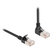 DeLOCK Cable de parche RJ-45 Cat.6a S/FTP, Slim 90° angular negro