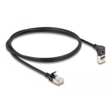 DeLOCK Cable de parche RJ-45 Cat.6a S/FTP, Slim 90° angular negro