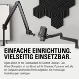 Elgato Wave 3 Negro Micrófono de superficie para mesa negro, Micrófono de superficie para mesa, 70 - 20000 Hz, 24 bit, 96 kHz, Alámbrico, USB