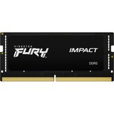 Kingston FURY FURY 16GB 6400MT/s DDR5 CL38 SODIMM Impact XMP, Memoria RAM negro, 16 GB, 1 x 16 GB, DDR5, 262-pin SO-DIMM, Negro