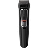 Philips MULTIGROOM Series 3000 MG3740/15 Cara y cabello 9 en 1, Cortador de pelo negro, Negro, Rectángulo, Barba, Oído, Ceja, Bigote, Nariz, Acero inoxidable, Batería, 60 min