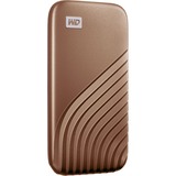 WD My Passport 1000 GB Oro, Unidad de estado sólido dorado, 1000 GB, USB Tipo C, 3.2 Gen 2 (3.1 Gen 2), 1050 MB/s, Protección mediante contraseña, Oro