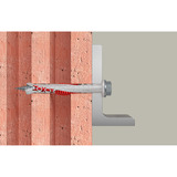 fischer Taco de vástago largo DuoXpand 10x100 FUS, Pasador gris claro/Rojo