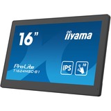 iiyama T1624MSC-B1 pantalla para PC 39,6 cm (15.6") 1920 x 1080 Pixeles Full HD LED Pantalla táctil Negro, Monitor LED negro, 39,6 cm (15.6"), 1920 x 1080 Pixeles, Full HD, LED, 25 ms, Negro