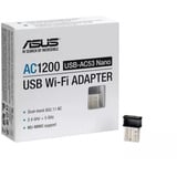 ASUS USB-AC53 nano AC1200, Adaptador Wi-Fi negro