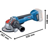 Bosch GWX 18V-10 P PROFESSIONAL amoladora angular 9000 RPM 1000 W 1,9 kg azul/Negro, 9000 RPM, Batería, 1,9 kg, Motor sin escobillas