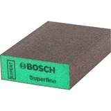 Bosch S471 Esponja de lijado Grano extrafino 1 pieza(s) verde, Esponja de lijado, Grano extrafino, Trabajo de acabado, Eliminación de pintura, Madera, Verde, Gris, 97 mm