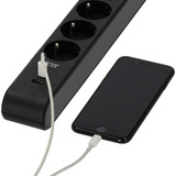 Brennenstuhl Regleta de 6 tomas con 1x USB-C, 1x USB-A negro/Antracita