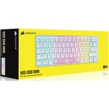 Corsair CH-9194114-DE - Tastatur teclado USB Alemán Blanco, Teclado para gaming blanco, 60%, USB, Interruptor mecánico, LED RGB, Blanco