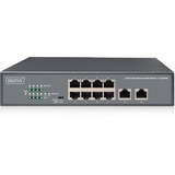 Digitus 8 Port Fast Ethernet PoE Switch, 19 Inch, Unmanaged, 2 Uplinks, Interruptor/Conmutador negro, 19 Inch, Unmanaged, 2 Uplinks, No administrado, Fast Ethernet (10/100), Bidireccional completo (Full duplex), Energía sobre Ethernet (PoE), Montaje en rack
