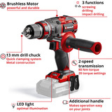 EINHELL Atornillador percutor profesional a batería TP-CD 18/80 Li-i BL - Solo, 18 Voltios, Martillo atornillador rojo/Negro