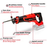 EINHELL TP-AP 18/28 Li BL-Solo, Sierra de sable rojo/Negro