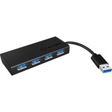 ICY BOX IB-AC6104-B 5000 Mbit/s Negro, Hub USB negro, USB 3.2 Gen 1 (3.1 Gen 1) Type-A, 5000 Mbit/s, Negro, Aluminio, 90 mm, 40 mm