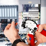 KNIPEX Pinza de engaste autoajustable Twistor T, Crimpadora rojo/Azul