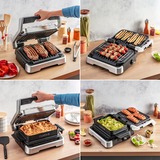 Tefal OptiGrill 4in1 GC774D parrilla eléctrica de contacto, Barbacoa de contacto acero fino, Acero inoxidable, Metal, Rectangular, Botones, 600 cm², 30 x 20 mm