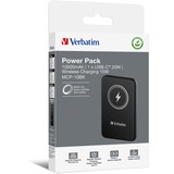 Verbatim Charge 'n' Go Polímero de litio 10000 mAh Cargador inalámbrico Negro, Banco de potencia negro, 10000 mAh, Polímero de litio, Quick Charge 3.0, Cargador inalámbrico, Negro