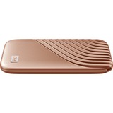 WD My Passport 2000 GB Oro, Unidad de estado sólido dorado, 2000 GB, USB Tipo C, 3.2 Gen 2 (3.1 Gen 2), 1050 MB/s, Protección mediante contraseña, Oro