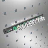 Wera Barra magnética para dados C 4 Zyklop Juego de dados para llave de vaso 1/2", Llave de tubo negro/Verde