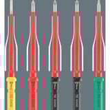 Wera Kraftform Kompakt VDE Stainless 17 extra slim 1 Tool Finder, 17 piezas, Destornillador rojo/Azul