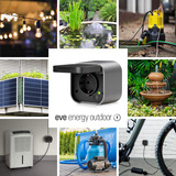 eve Energy Outdoor (Matter), Toma de corriente con interruptor gris