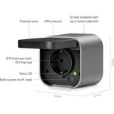 eve Energy Outdoor (Matter), Toma de corriente con interruptor gris