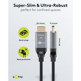 goobay 76274, Cable negro/Gris