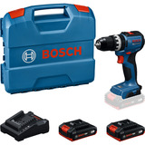 Bosch Atornillador percutor inalámbrico con 2 baterías 18 voltios 2,0 amperios en estuche L, Martillo atornillador Kit