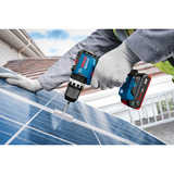 Bosch Atornillador percutor inalámbrico con 2 baterías 18 voltios 2,0 amperios en estuche L, Martillo atornillador Kit