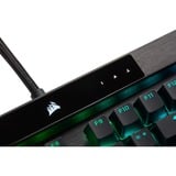 Corsair K100 RGB Mechanical Gaming teclado USB QWERTZ Alemán Negro, Teclado para gaming negro, Completo (100%), USB, Interruptor mecánico, QWERTZ, LED RGB, Negro