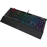 Corsair K100 RGB Mechanical Gaming teclado USB QWERTZ Alemán Negro, Teclado para gaming negro, Completo (100%), USB, Interruptor mecánico, QWERTZ, LED RGB, Negro