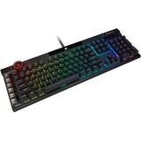 Corsair K100 RGB Mechanical Gaming teclado USB QWERTZ Alemán Negro, Teclado para gaming negro, Completo (100%), USB, Interruptor mecánico, QWERTZ, LED RGB, Negro