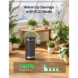 DREO Calefactor Solaris 619, Termoventiladores negro/Plateado