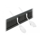 DeLOCK 66344 accesorio de bastidor Panel pasacables con cepillo, Guía para cable negro, Panel pasacables con cepillo, Negro, Metal, Nylon, 1U, China, 48,3 cm (19")