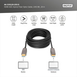Digitus Cable de fibra óptica híbrido HDMI AOC, UHD 8K negro