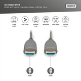 Digitus Cable de fibra óptica híbrido HDMI AOC, UHD 8K negro